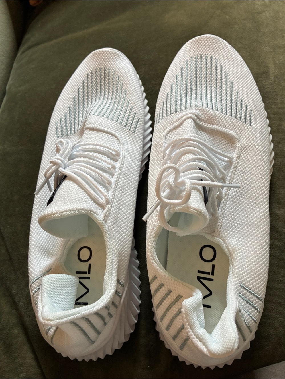 MLO White Knit Slip-On Sneakers